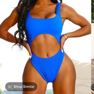 Fashion Nova Drinks and Tans Smocked One Piece
Swimsuit - Royal